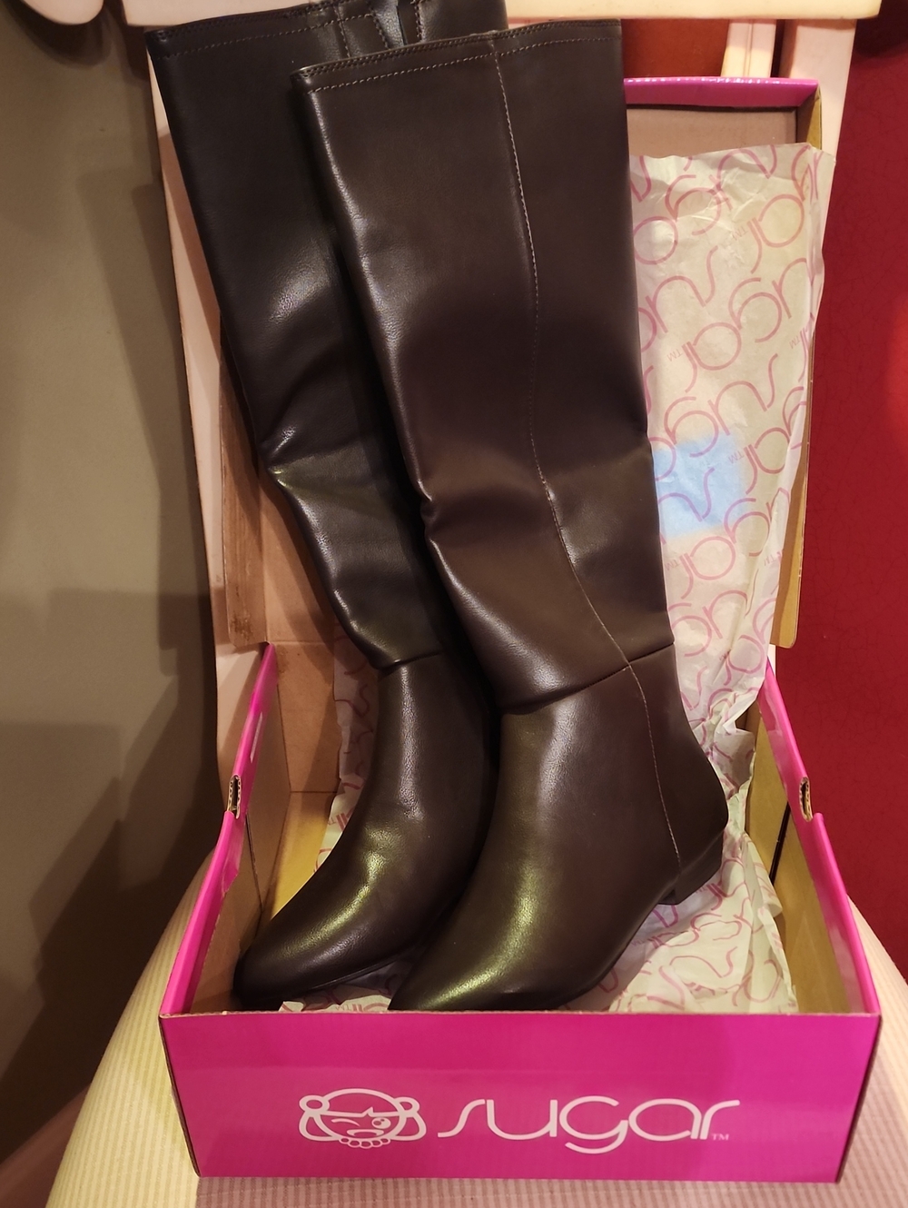 Sugar Women's Tall Dark Brown Knee Boots ...NEW